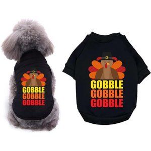 Dog Thanksgiving T-Shirt - Soft Pet Clothes Puppy or Dogs - L Size